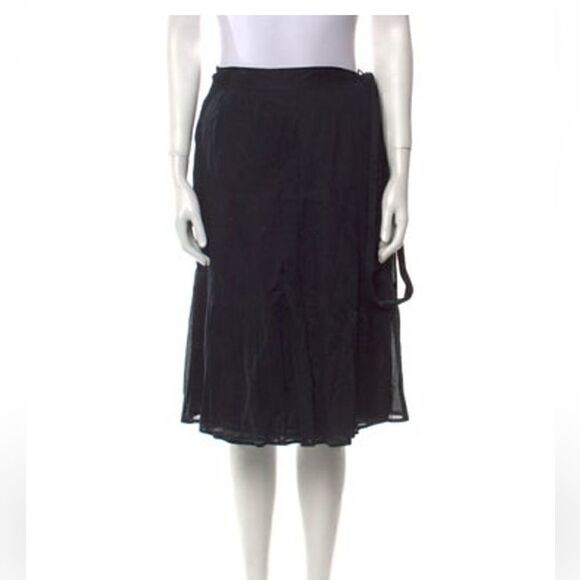 Burberry vintage black midi wrap skirt size 6 EUC - Picture 1 of 5